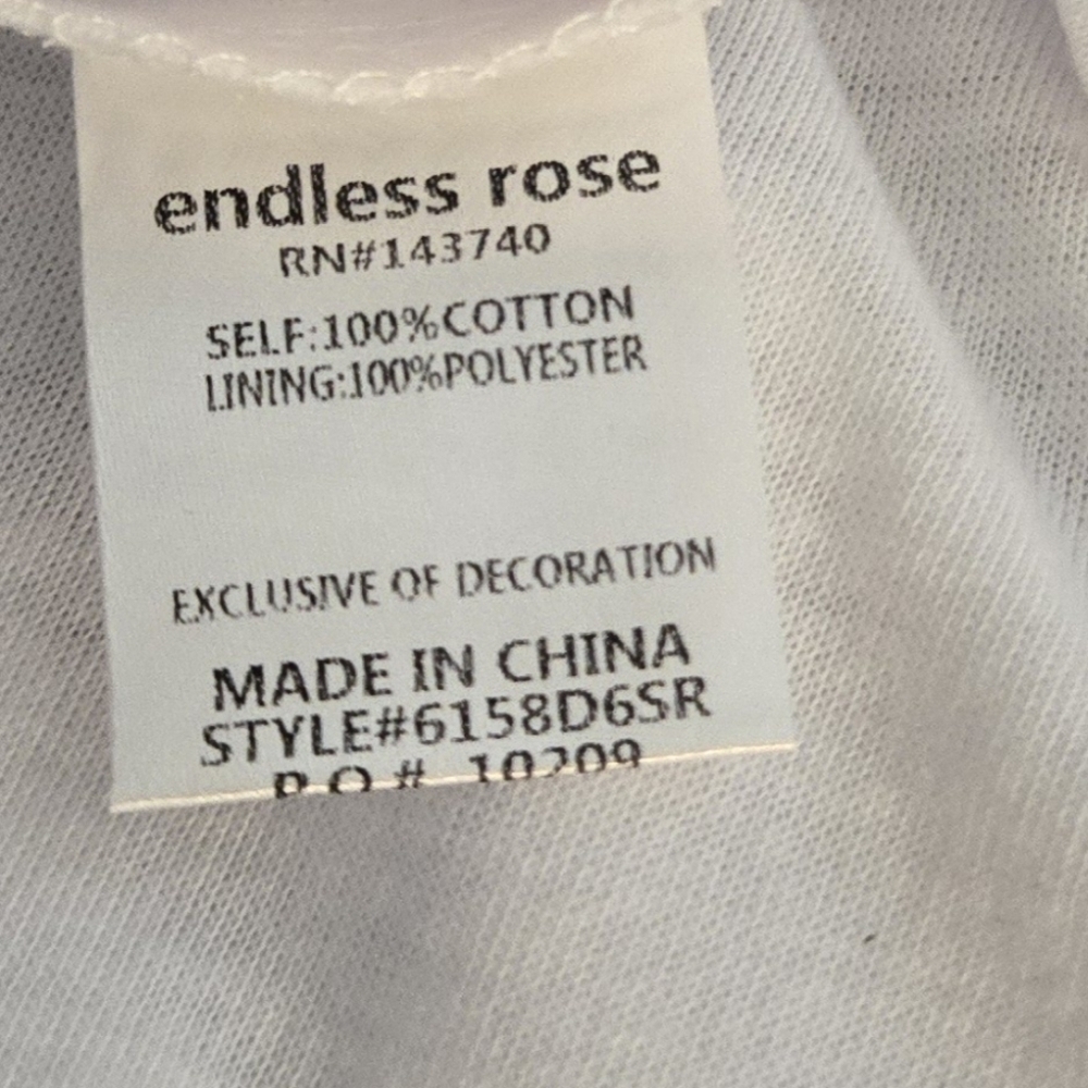 Endless Rose White Lace Crochet Embroidered Lined Sleeveless Cotton Midi Dress - Picture 8 of 8
